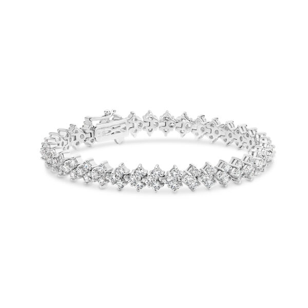 Leyla Rose Cubic Zirconia Silver Cluster Gabriella Bracelet LR-B4