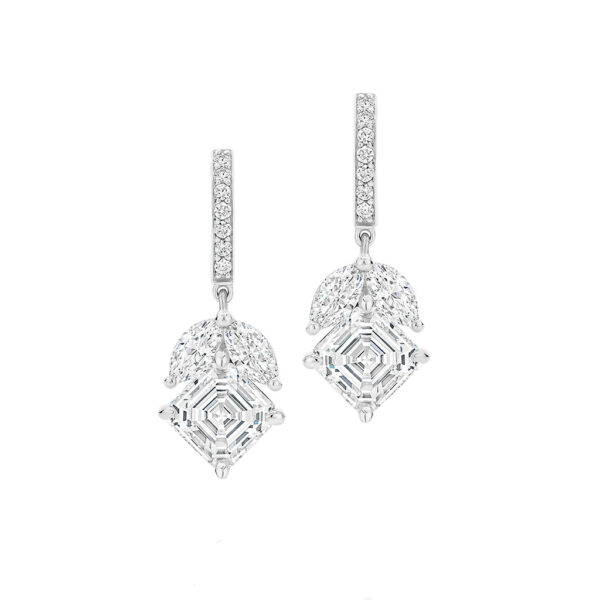 Leyla Rose Cubic Zirconia Silver Fancy Drop Giselle Earrings | LR-ED55