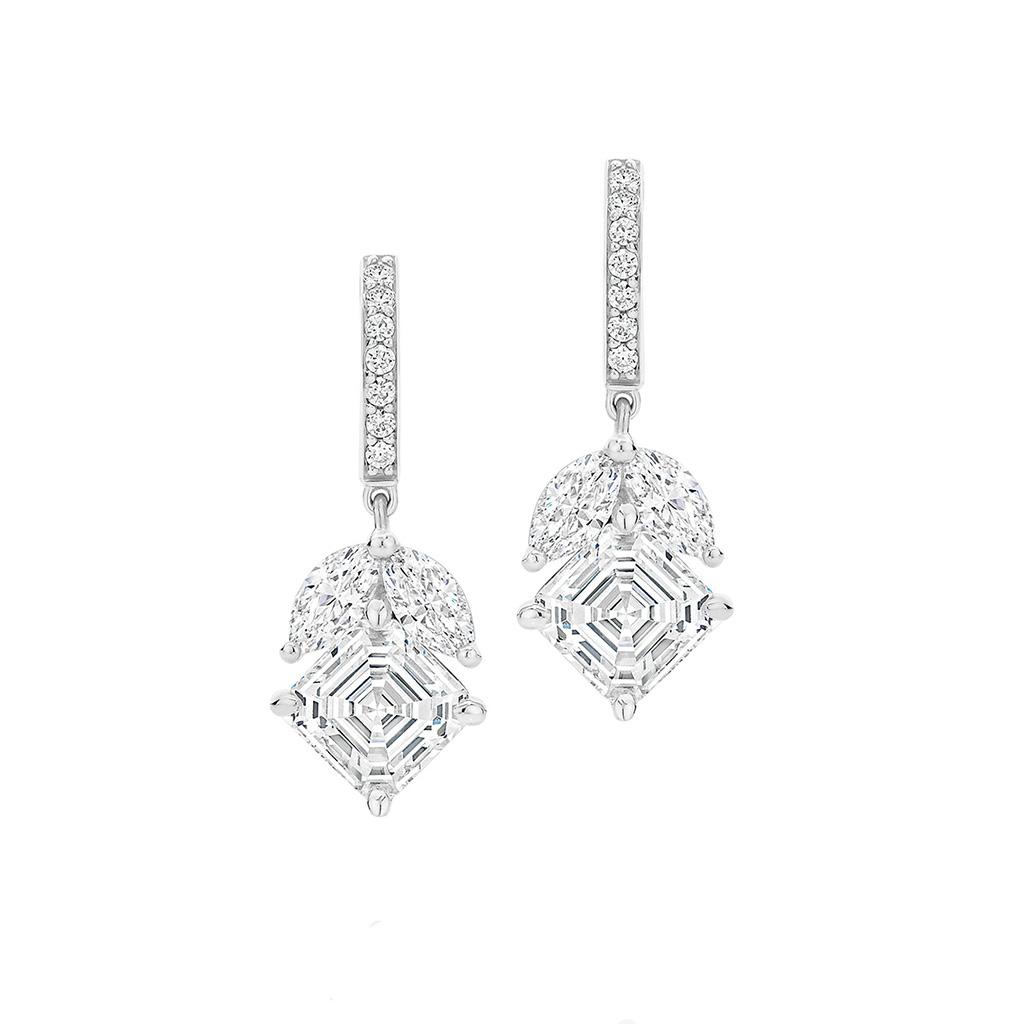 Cubic Zirconia Silver Fancy Drop Giselle Earrings