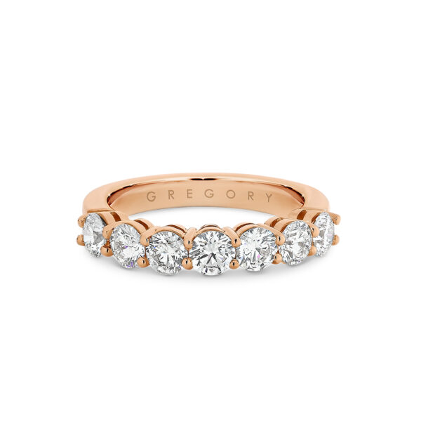 Grand Claw Set Diamond Band in Rose Gold | B484