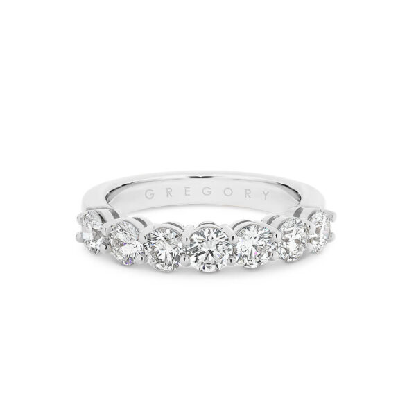 Grand Claw Set Diamond Band in White Gold | B484