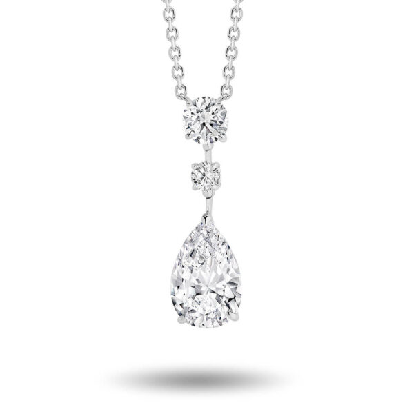 Leyla Rose Cubic Zirconia Silver Pear & Round Hazel Necklace | LR-P2