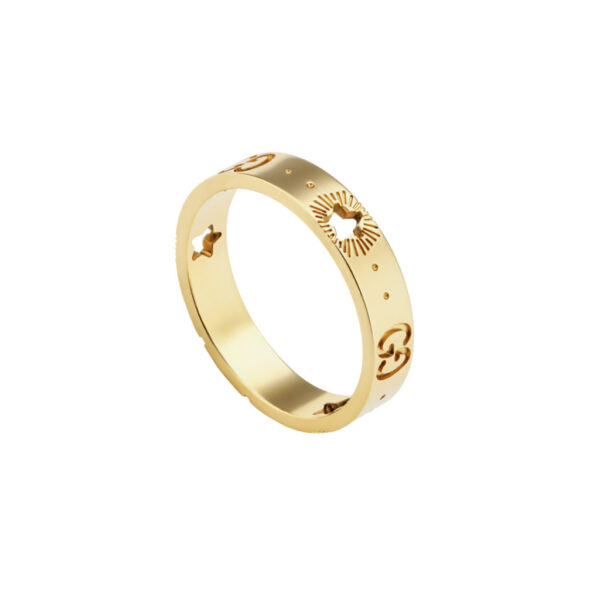 Gucci Icon Yellow Gold Ring With Stars | YBC607339001