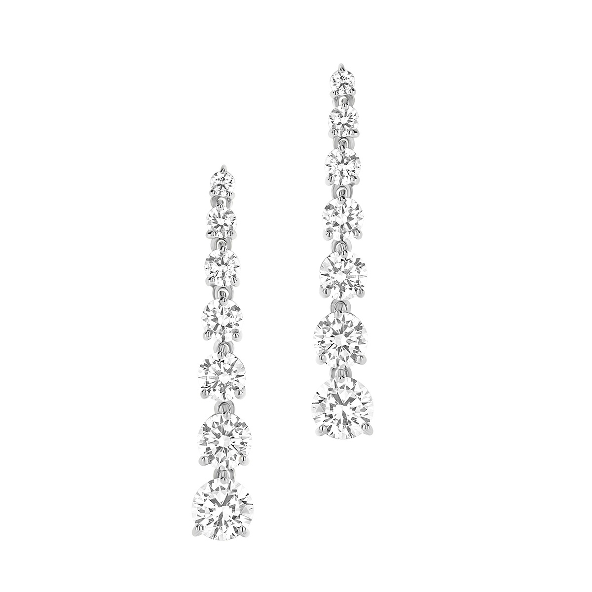 Cubic Zirconia Silver Round Graduated Liliana Earrings