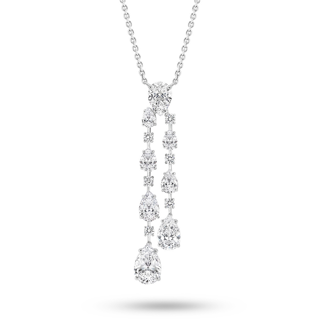 Cubic Zirconia Silver Twin Drop Milania Pendant