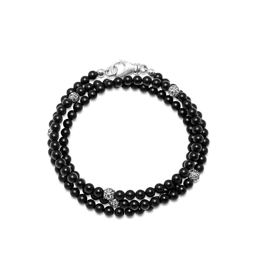 Nialaya The Mykonos Collection - Matte Onyx and Silver