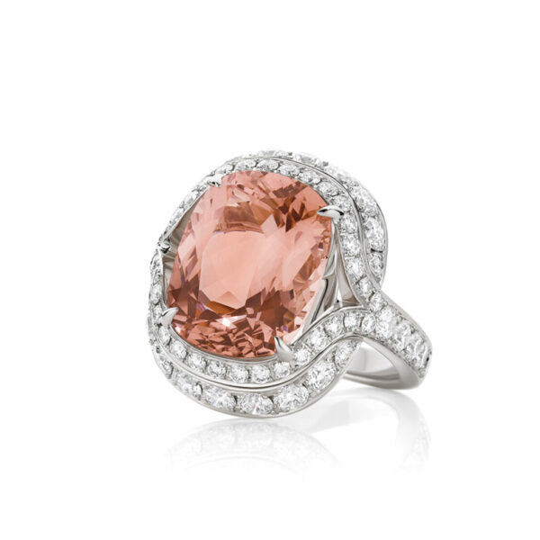 Morganite & Diamond Cocktail Ring | TR3211-0