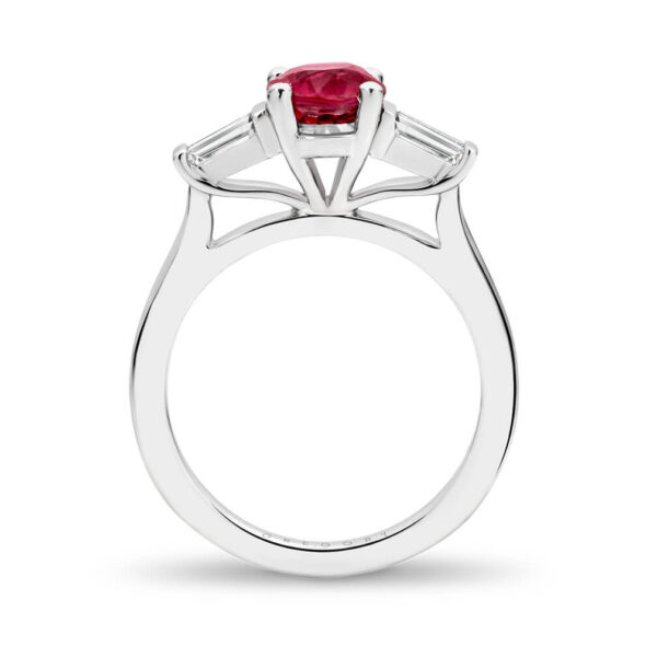 Oval Ruby and Diamond Trilogy Ring