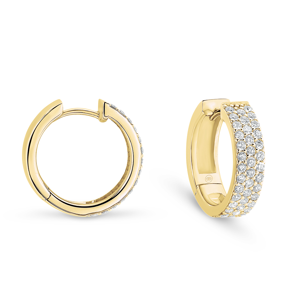 Pave Diamond Hoop Earrings