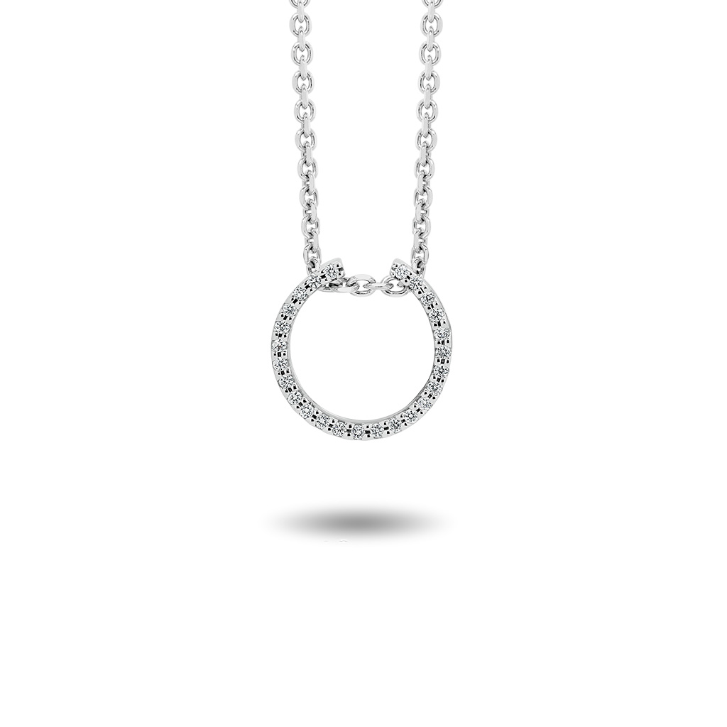Petite Open Circle Diamond Pendant
