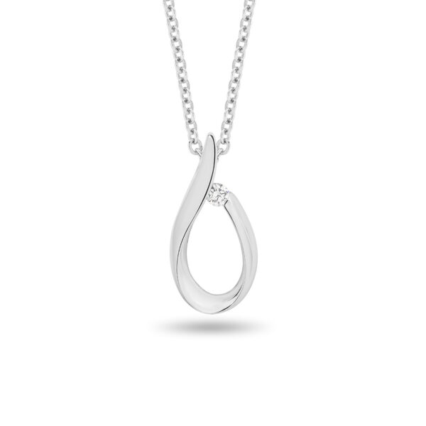 Tear Drop Diamond Pendant in White Gold | 242210