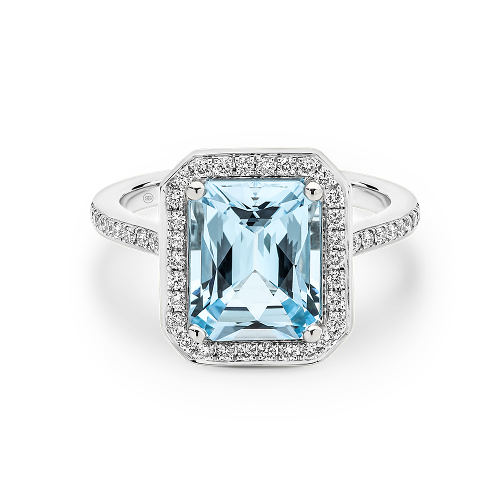 Tycoon 8 Blue Topaz and Diamond Cocktail Ring