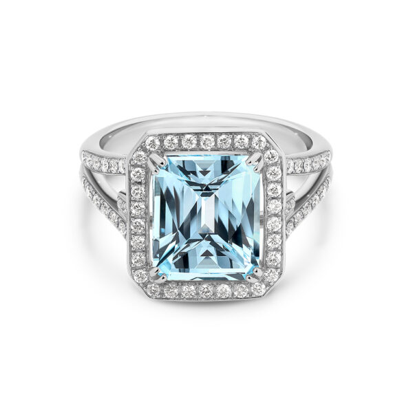 Tycoon 8 Blue Topaz and Diamond Cocktail Ring | TR2462-11
