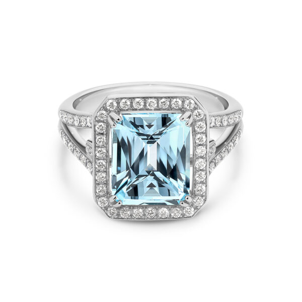 Tycoon 8 Blue Topaz and Diamond Cocktail Ring | TR2462-11