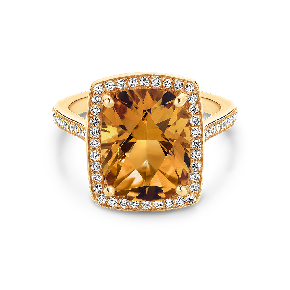 Cushion cut citrine ring clearance