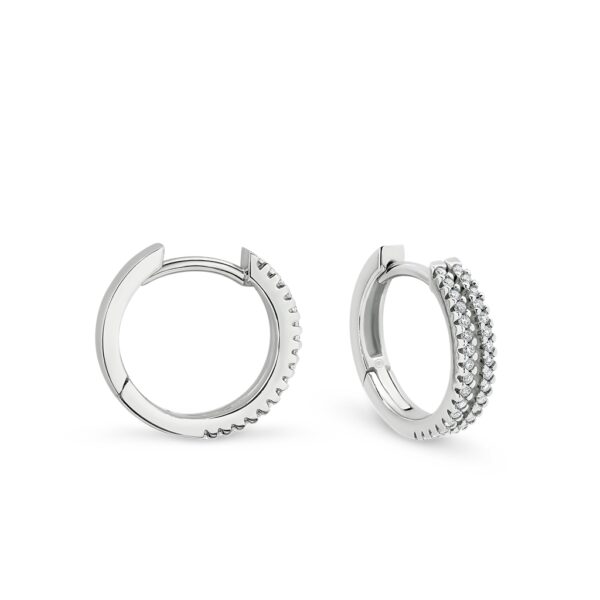Two Row Classic Diamond Hoop Earrings | 736163 - Gregory Jewellers