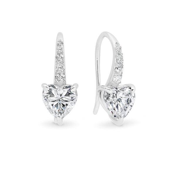 Leyla Rose Cubic Zirconia Silver Heart Valentina Earrings| LR-ED65