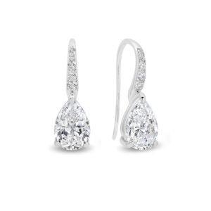 Leyla Rose Cubic Zirconia Silver Pear Valentina Earrings | LR-ED63