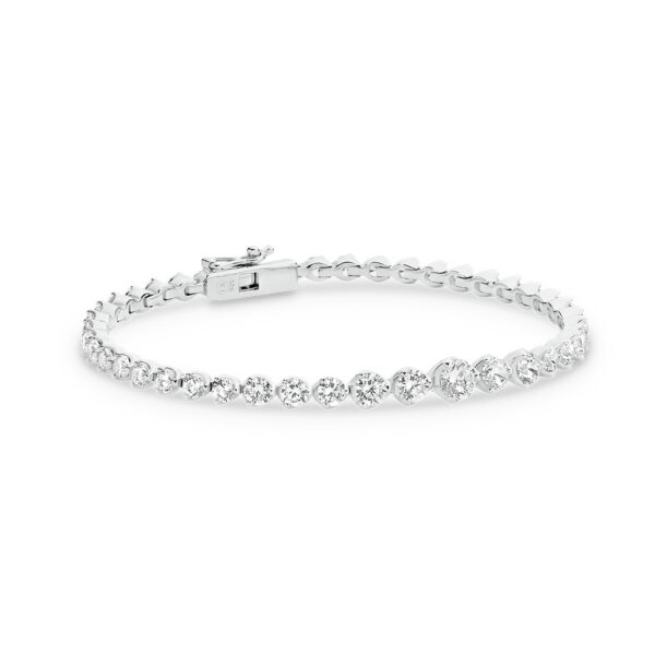 Leyla Rose Cubic Zirconia Silver Graduated Tennis Valerie Bracelet | LR-B5