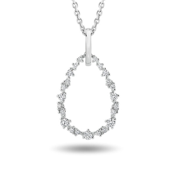 Tear Drop Diamond Pendant in White Gold | 232888