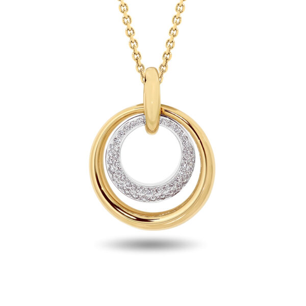 Double Circle Diamond Pendant