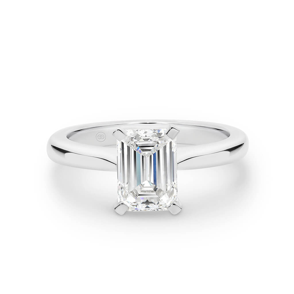 Emerald Cut Solitaire Diamond Engagement Ring