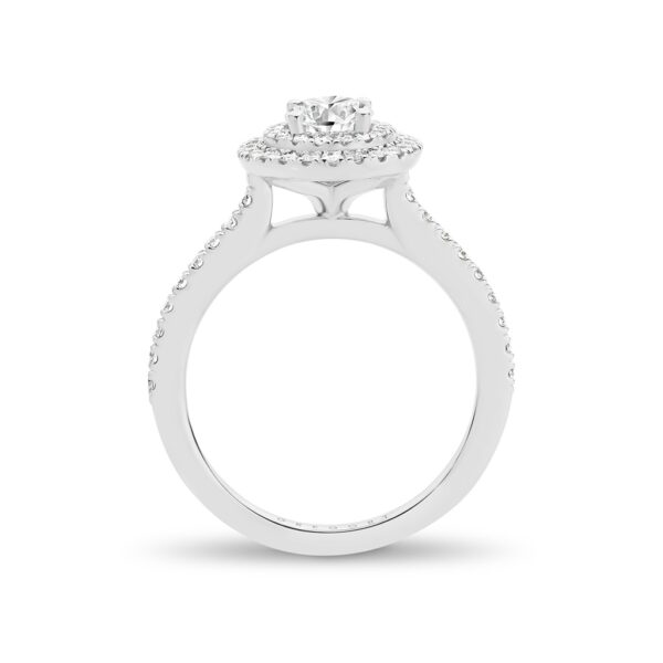 Round Brilliant Double Halo Diamond Engagement Ring. Model# 2431