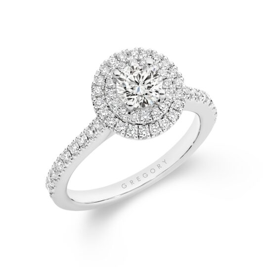 Round Brilliant Double Halo Diamond Engagement Ring A2431