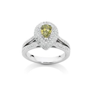 Gregory Heritage 1982 Triple Halo Pear Diamond Ring