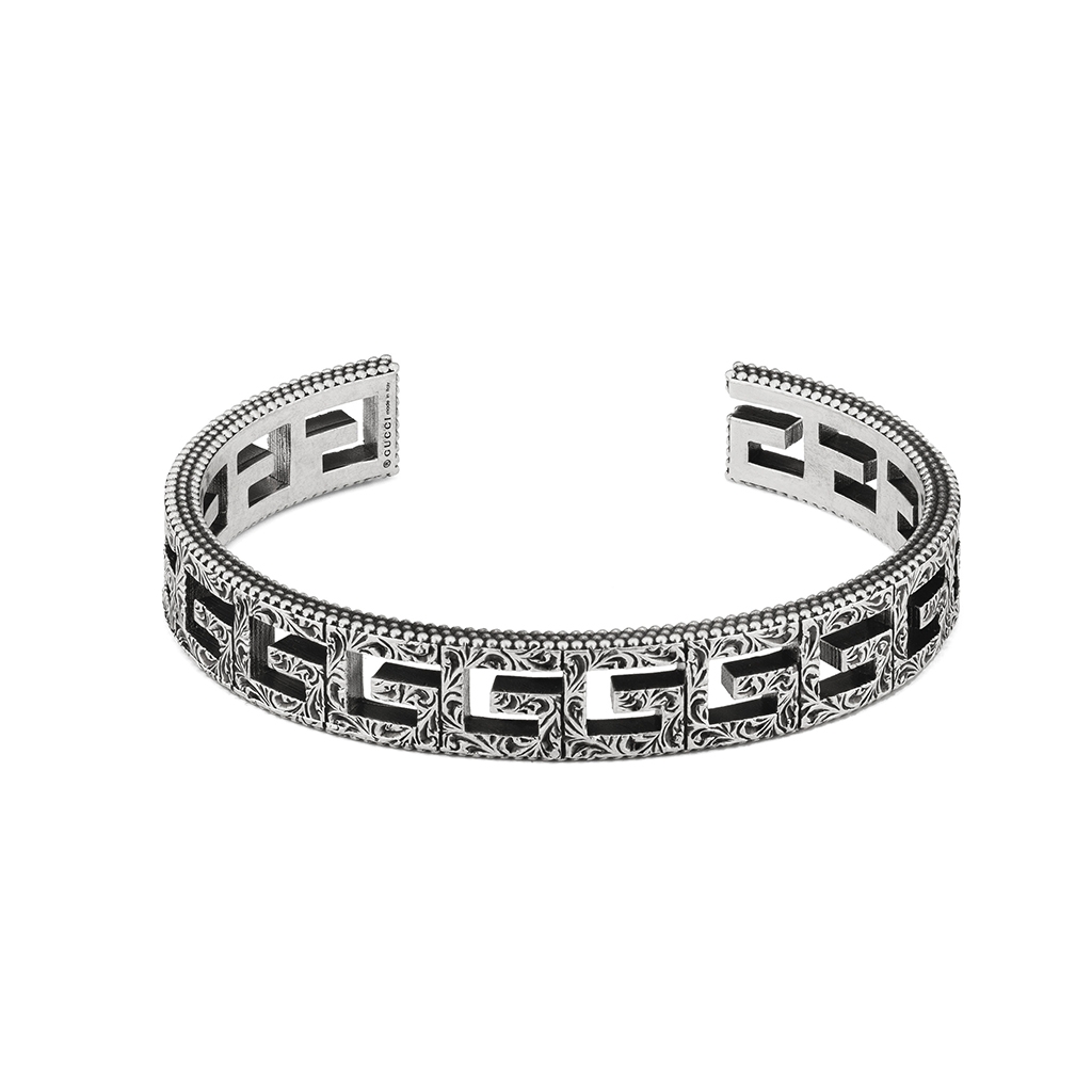 cuff bracelet with square g motif