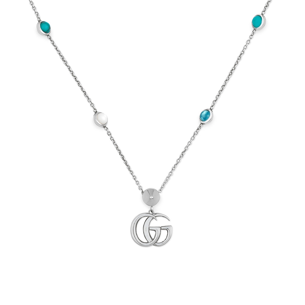Gucci Double G Marmont Flower Pendant Necklace