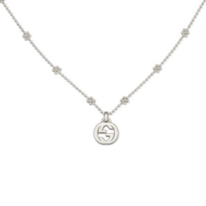 interlocking g necklace in silver