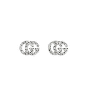gucci white gold diamond earrings