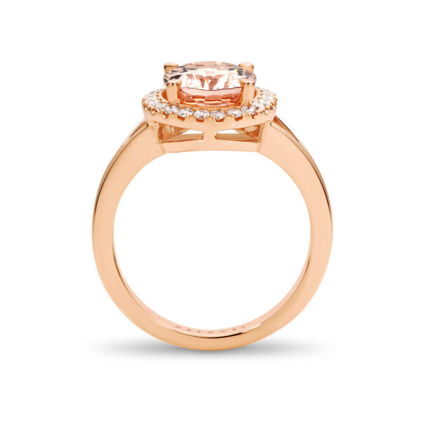 Morganite and Diamond Precious Halo Engagement Ring