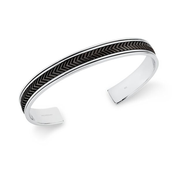 Mr Gregory Sterling-Silver-Black-Rhodium-Arrow-Cuff | MRG-BN13