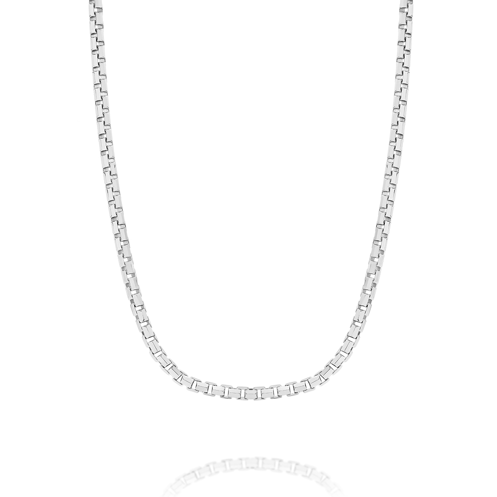 Sterling Silver Box Link Necklace