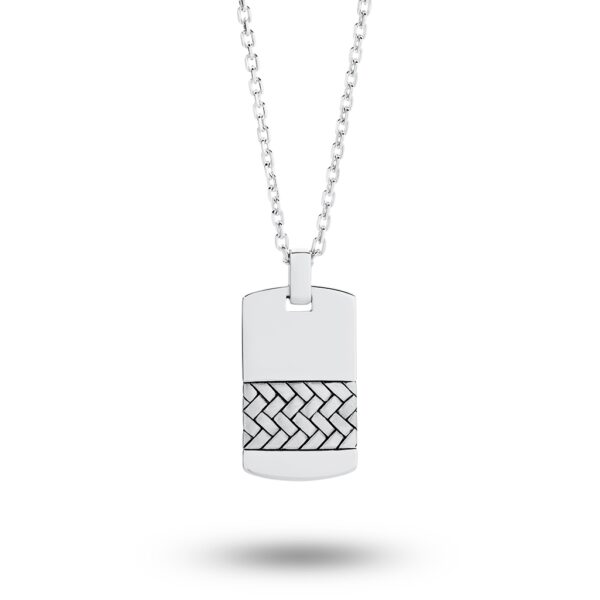 Mr Gregory Sterling Silver Chevron Tag Necklace | MRG-N1 50-55cm