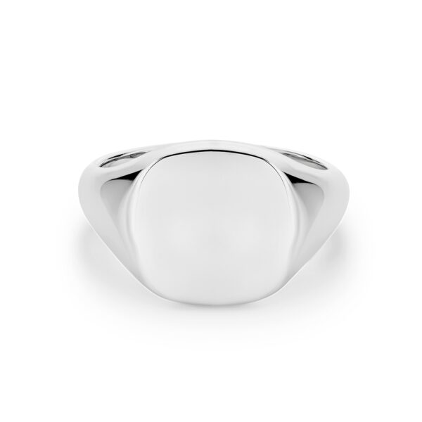 Mr Gregory Sterling Silver Cushion Signet Ring | MRG-R3