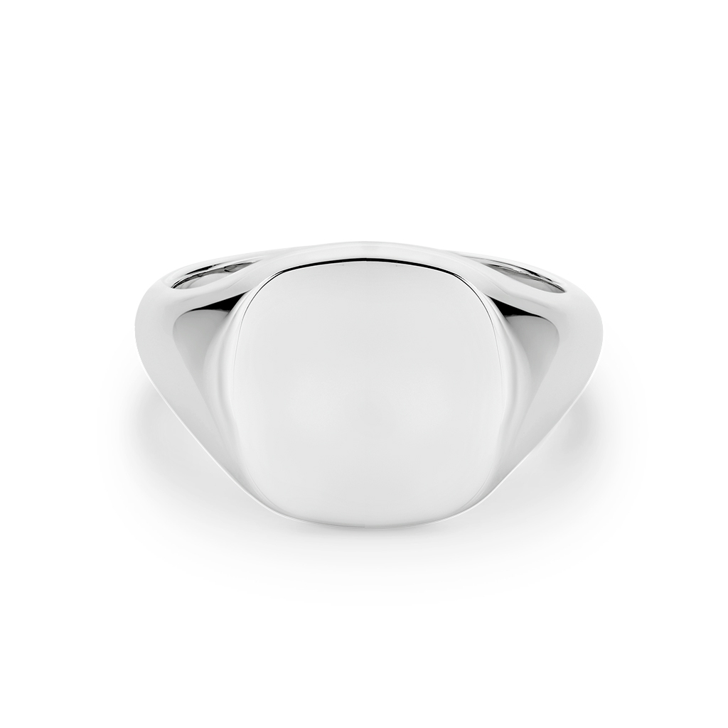 Sterling Silver Cushion Signet Ring - Gregory Jewellers