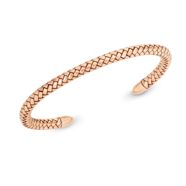 Mr Gregory Sterling Silver & Rose Gold Plated Chevron Cuff | MRG-BN8 65MM