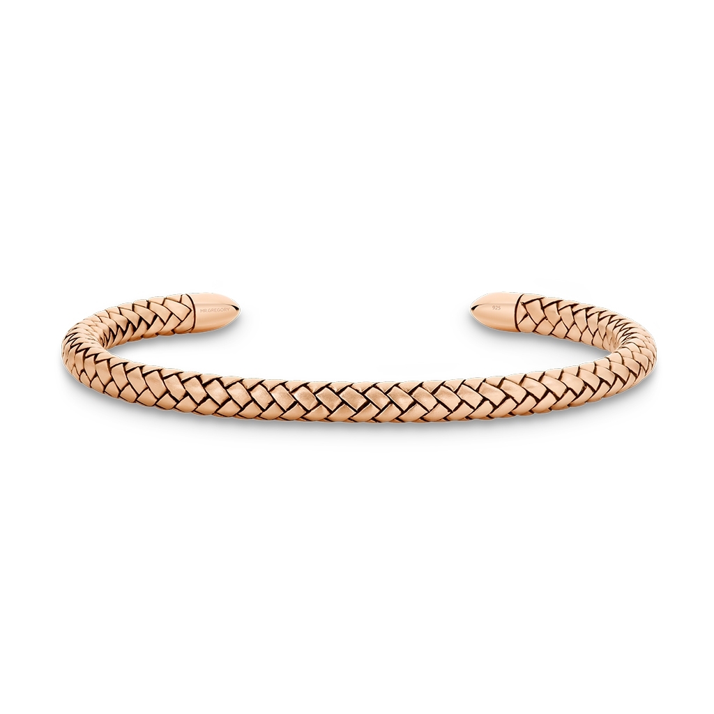 Sterling Silver &#038; Rose Gold Plated Chevron Cuff