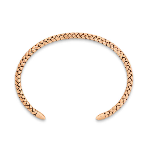 Mr Gregory Sterling Silver & Rose Gold Plated Chevron Slim Cuff | MRG BN4 65mm