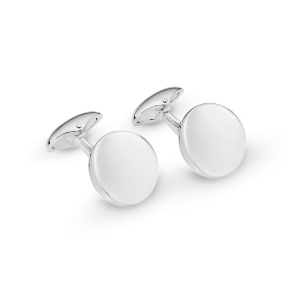 Mr Gregory Sterling Silver Round Disc Cuff Links | MRG-CL18