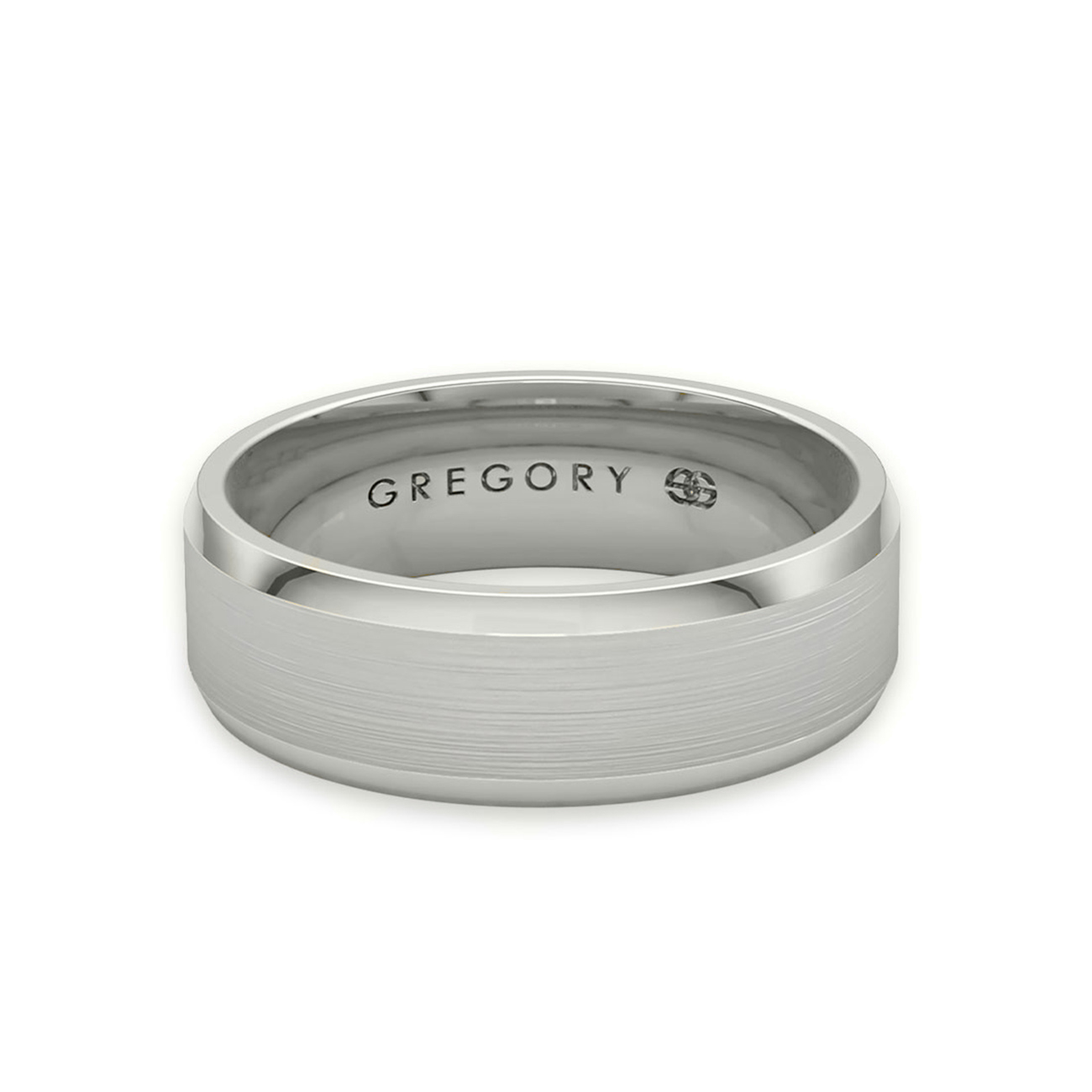 White Gold Modern Wedding Band