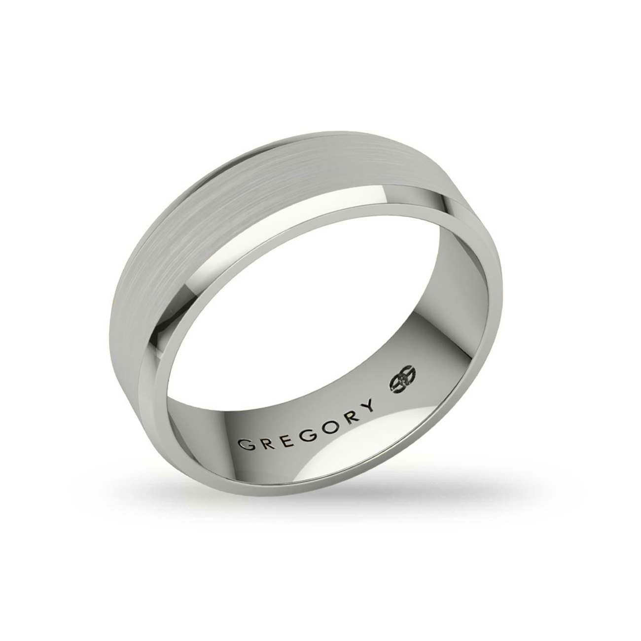 White Gold Modern Wedding Band