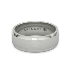 White Gold Modern Wedding Band W121-WG – Sleek Flat Profile with Comfort Fit and Polished Edges