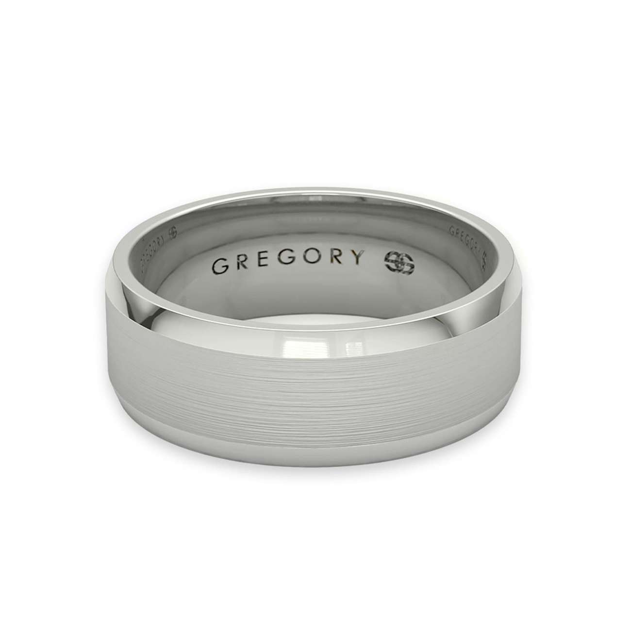 White Gold Modern Wedding Band