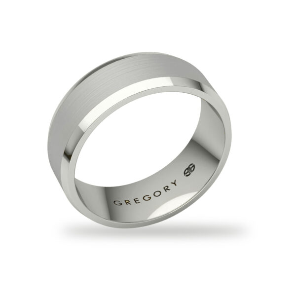 White Gold Modern Wedding Band W121-WG – Sleek Flat Profile with Comfort Fit and Polished Edges