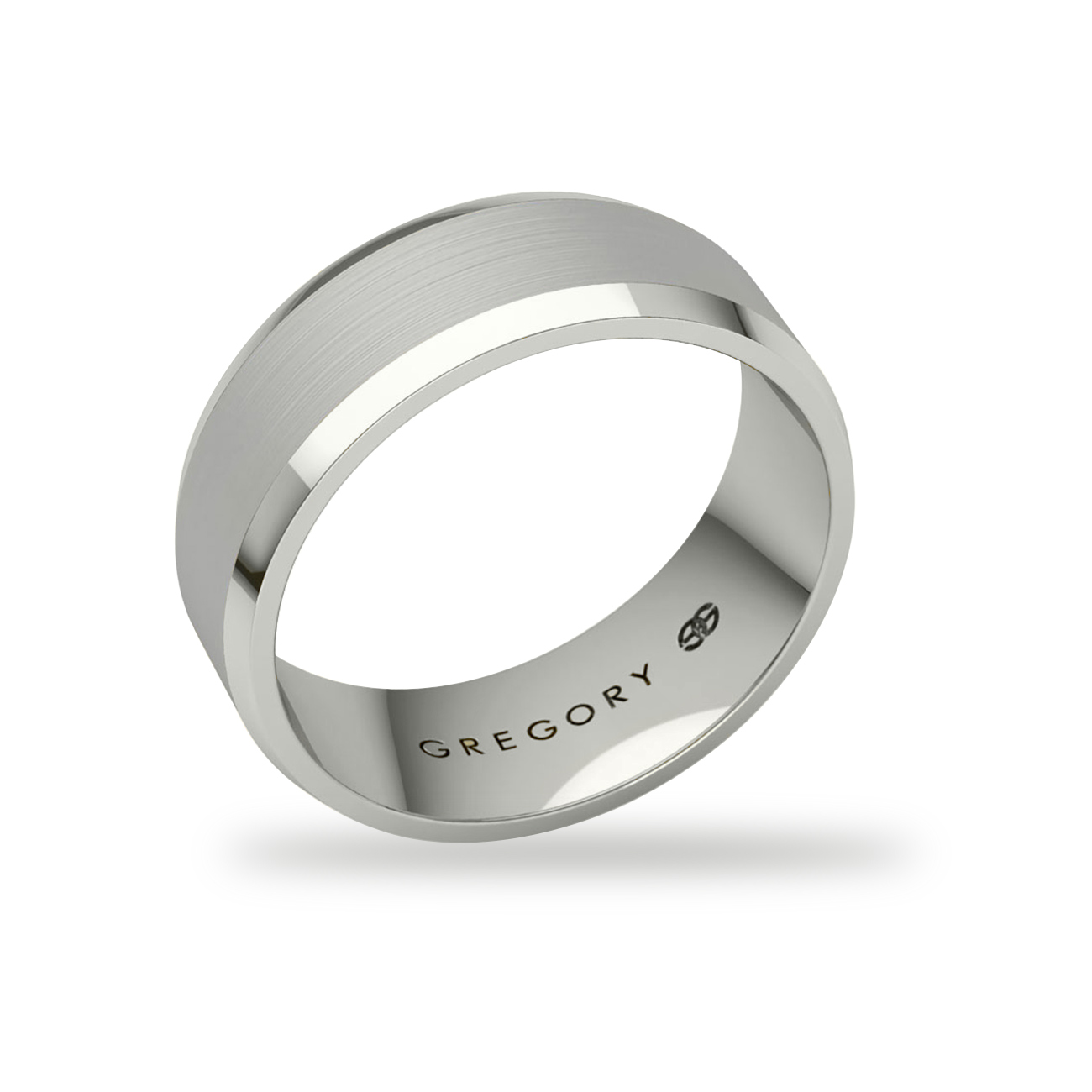 White Gold Modern Wedding Band