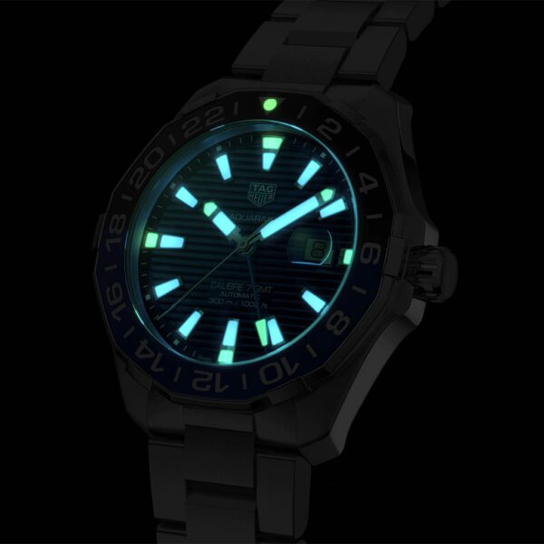TAG HEUER Aquaracer Automatic 43mm, stainless steel case and bracelet, rotating blue bezel way201t-ba0927